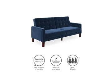 Porter 2-sits Bäddsoffa Sammet/Blå - Dorel Home - Möbler - Soffa - Sammetssoffa