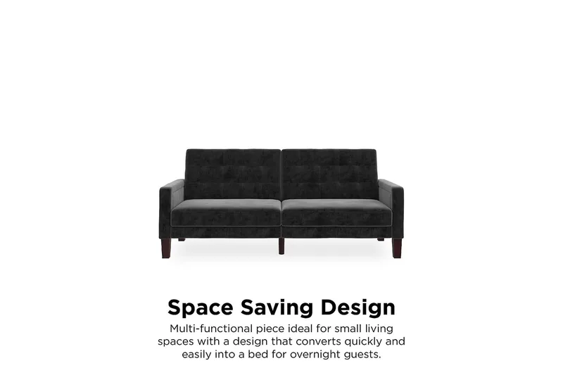 Porter 2-sits Bäddsoffa Sammet/Grå - Dorel Home - Möbler - Soffa - Sammetssoffa