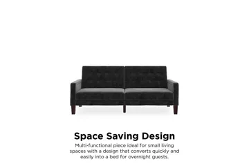 Porter 2-sits Bäddsoffa Sammet/Grå - Dorel Home - Möbler - Soffa - Sammetssoffa