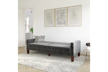 Porter 2-sits Bäddsoffa Sammet/Grå - Dorel Home - Möbler - Soffa - Sammetssoffa