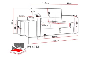 Ramdalen 2-sits Bäddsoffa Vänster - Sammet/Svart - Möbler - Soffa - Bäddsoffa - 2 sits bäddsoffa