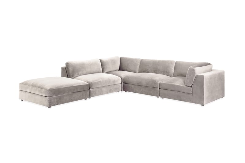 Sammetssoffa Rumena med Schäslong Vändbar - Beige - Sammetssoffa - Divansoffa & schäslongsoffa
