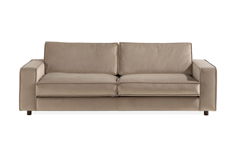 Sammetssoffa Leonora 4-sits - Beige - 4 sits soffa - Sammetssoffa