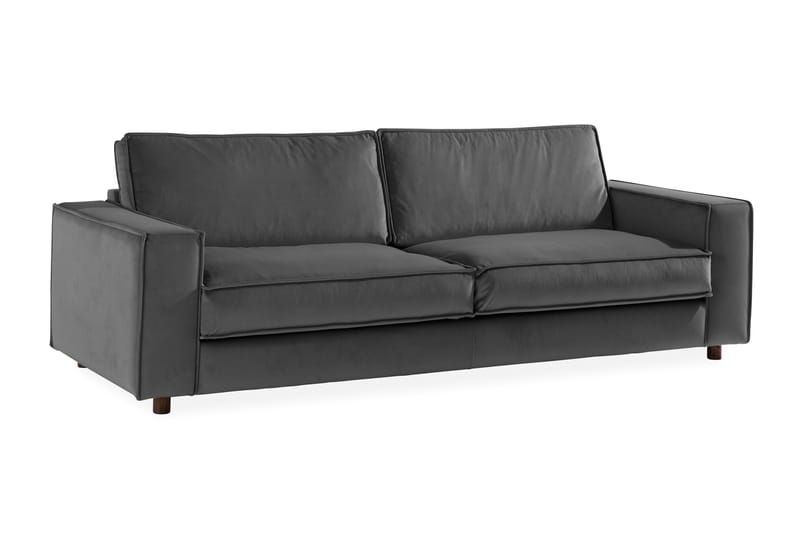 Sammetssoffa Leonora 4-sits - Ljusgrå - Möbler - Soffa - Sammetssoffa