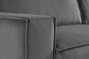 Sammetssoffa Leonora 4-sits - Ljusgrå - Möbler - Soffa - Sammetssoffa