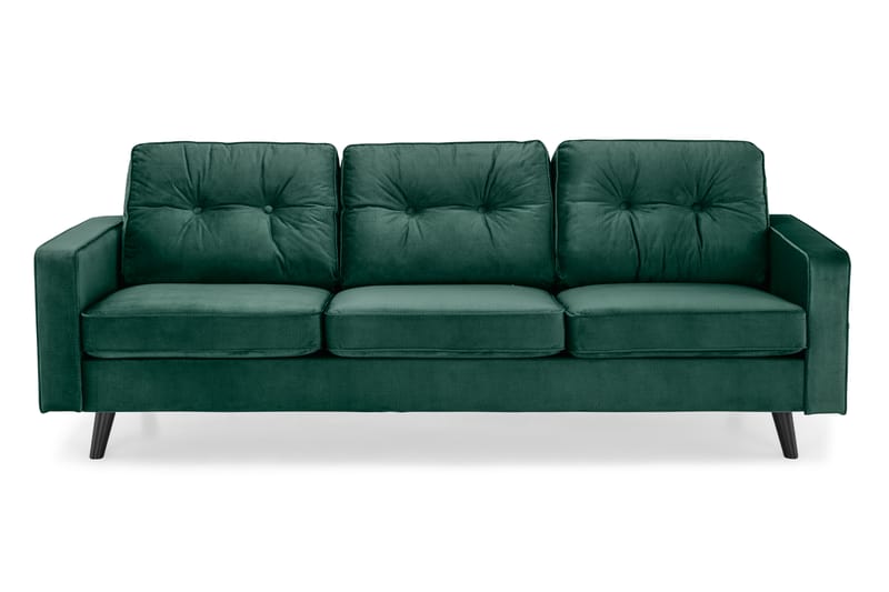Sammetssoffa Miller 3-sits - Grön - Sammetssoffa - 3 sits soffa