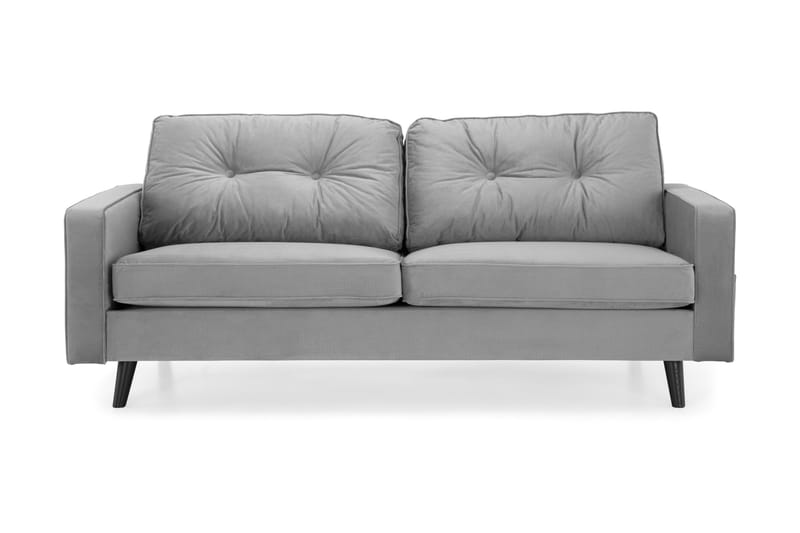 Sammetssoffa Miller 3-sits - Ljusgrå - Sammetssoffa - 3 sits soffa