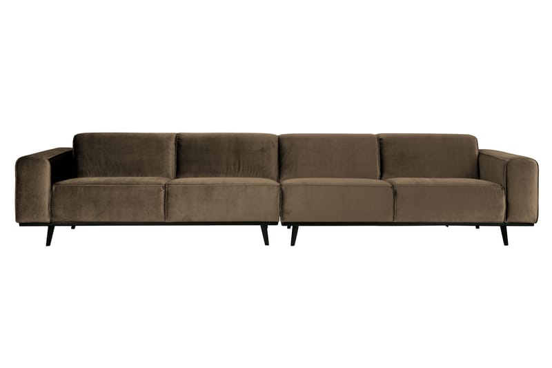 Sammetssoffa Nowell 4-sits Large - Taupe - 4 sits soffa - Sammetssoffa