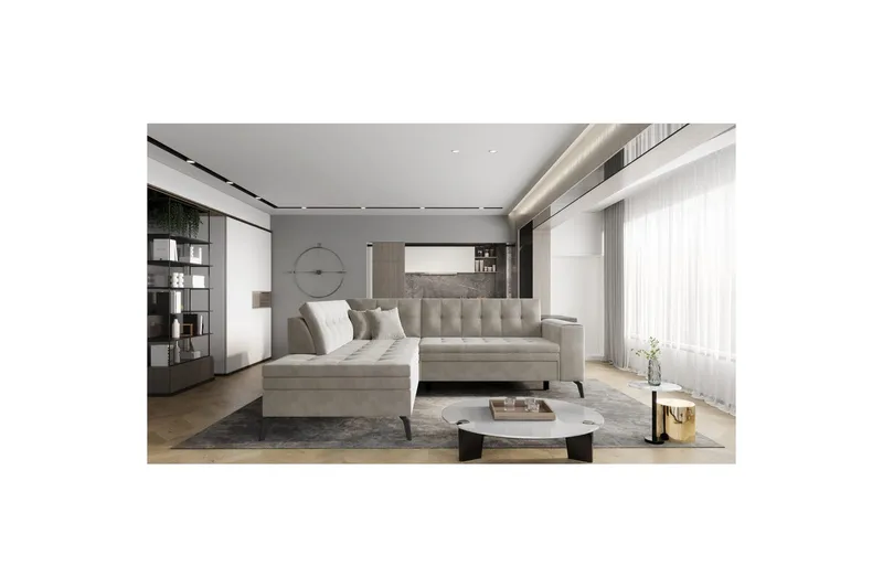 Sektion Eltap Lanvin 260x210x93 cm - Sola 18, Vänster - Möbler - Soffa - Sammetssoffa