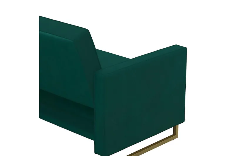 Skylar 2-sits Bäddsoffa Ställbar Sammet/Grön /Mässing - Novogratz - Möbler - Soffa - Sammetssoffa