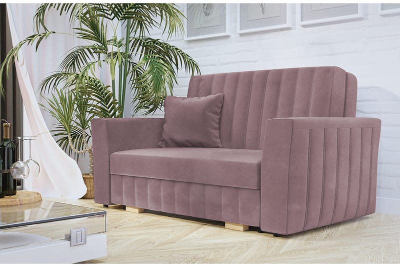 Soffa Hedensö - Ljusrosa - Möbler - Soffa - Sammetssoffa