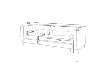 Soffa Roshane Sammet - Grå - Möbler - Soffa - Sammetssoffa