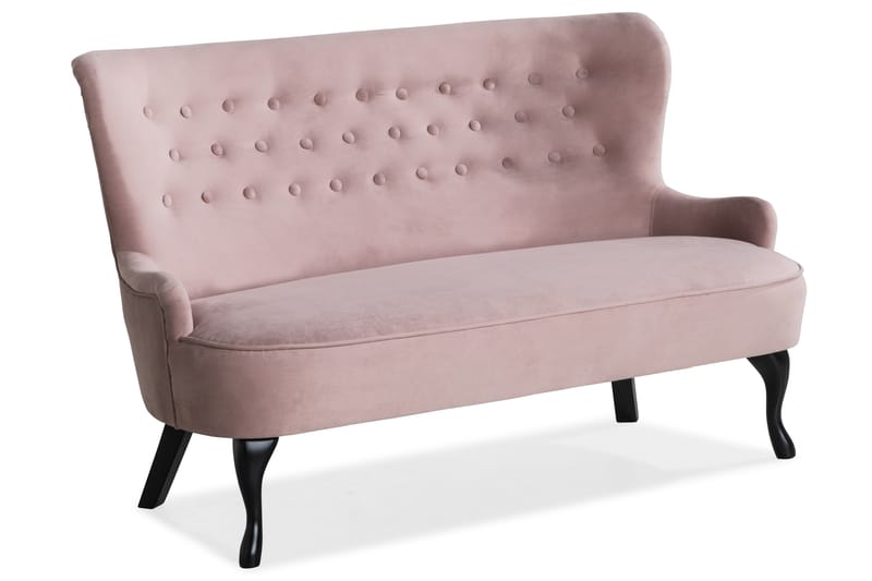 Soffa Thunia Sammet - Ljusrosa - Möbler - Soffa - Sammetssoffa