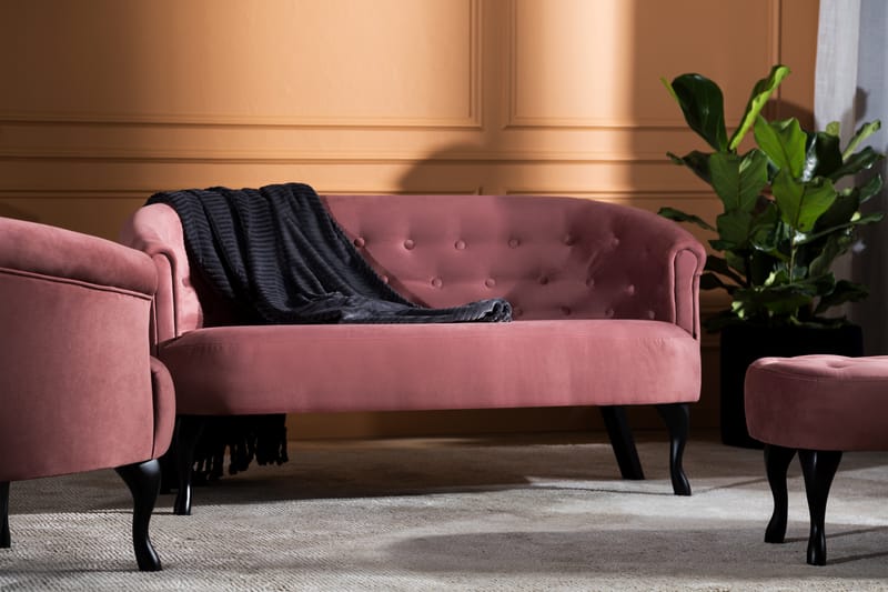 Soffa Thunia Siss Sammet - Rostrosa - Möbler - Soffa - Sammetssoffa