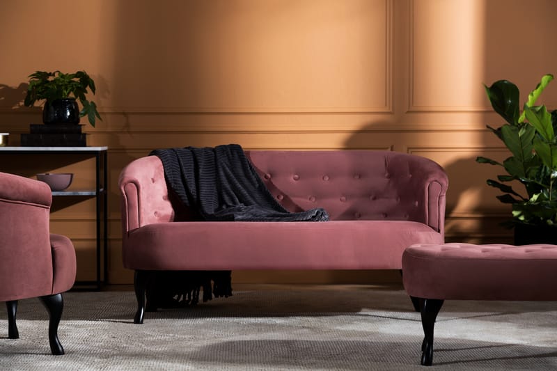 Soffa Thunia Siss Sammet - Rostrosa - Möbler - Soffa - Sammetssoffa