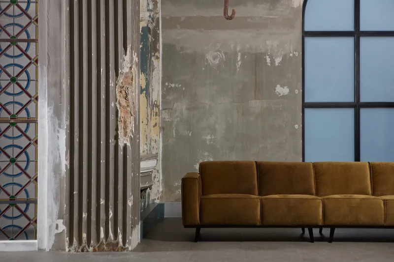 Statement 4-sits Sammetssoffa - Honungsgul - Möbler - Soffa - Sammetssoffa