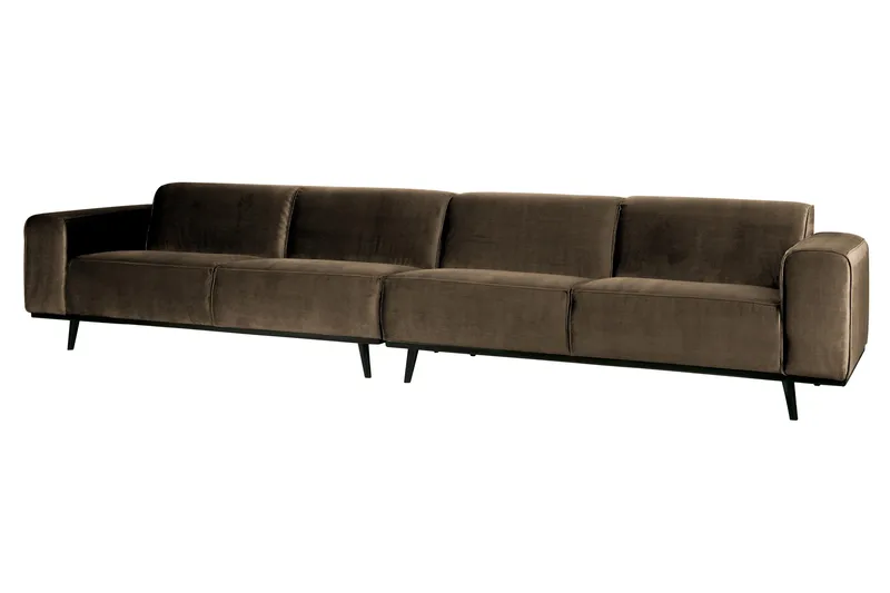 Statement 4-sits Sammetssoffa Large - Taupe - Möbler - Soffa - Sammetssoffa