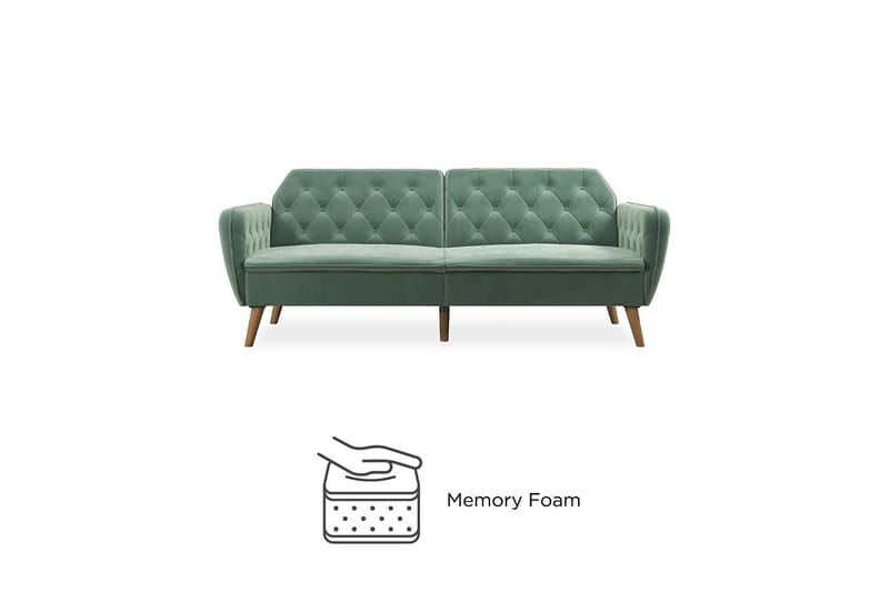 Tallulah 2-sits Bäddsoffa Sammet/Ljusgrön - Novogratz - Möbler - Soffa - Sammetssoffa