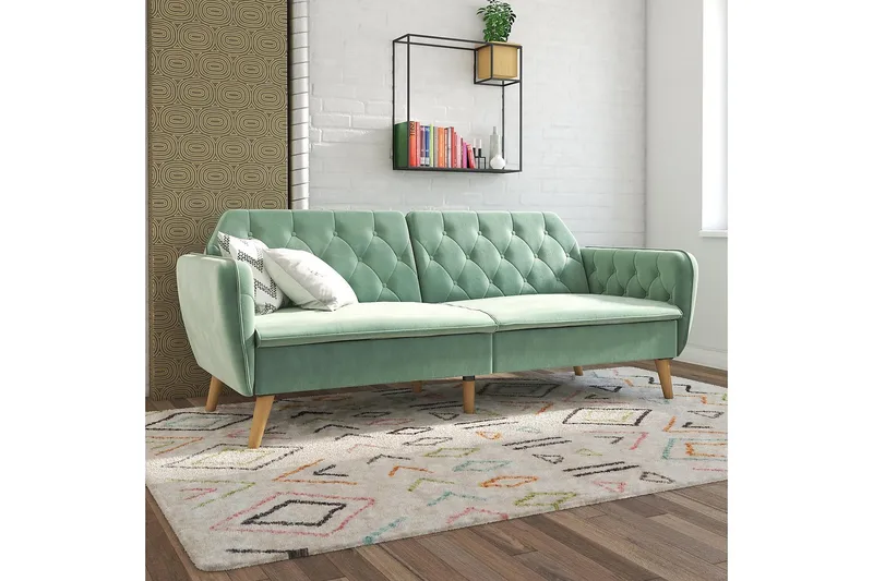 Tallulah 2-sits Bäddsoffa Sammet/Ljusgrön - Novogratz - Möbler - Soffa - Sammetssoffa
