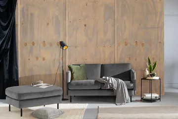 Teodin Sammetssoffa 2-sits - Ljusgrå - Möbler - Soffa - Sammetssoffa