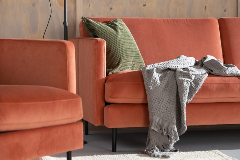 Teodin Sammetssoffa 3-sits - Rosa - Möbler - Soffa - Sammetssoffa