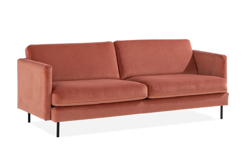 Teodin Sammetssoffa 3-sits - Rosa - Möbler - Soffa - Sammetssoffa