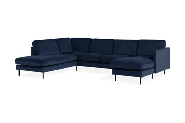 Teodin U-soffa med Divan Sammet Höger - Blå - Möbler - Soffa - Sammetssoffa