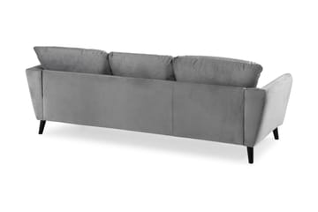Trend 3-sits Rektangulär Sammetssoffa med Svängda Armstöd - Ljusgrå - Möbler - Soffa - Sammetssoffa