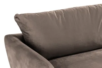 Trend 3-sits Rektangulär Sammetssoffa med Svängda Armstöd - Taupe - Möbler - Soffa - Sammetssoffa