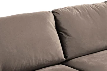 Trend 3-sits Rektangulär Sammetssoffa med Svängda Armstöd - Taupe - Möbler - Soffa - Sammetssoffa
