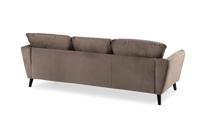 Trend 3-sits Rektangulär Sammetssoffa med Svängda Armstöd - Taupe - Möbler - Soffa - Sammetssoffa