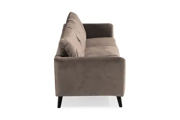 Trend 3-sits Rektangulär Sammetssoffa med Svängda Armstöd - Taupe - Möbler - Soffa - Sammetssoffa