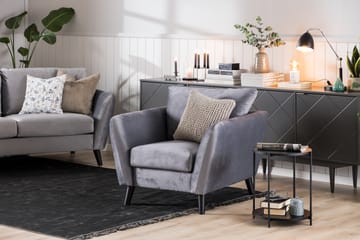 Trend 3-sits Sammetssoffa - Ljusgrå - Möbler - Soffa - Sammetssoffa