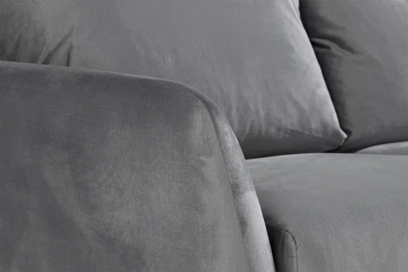 Trend 3-sits Sammetssoffa - Ljusgrå - Möbler - Soffa - Sammetssoffa