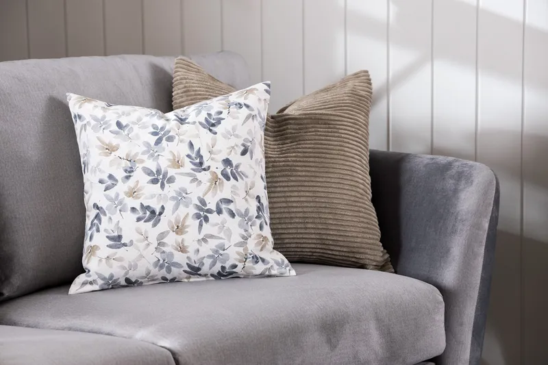 Trend 3-sits Sammetssoffa - Ljusgrå - Möbler - Soffa - Sammetssoffa