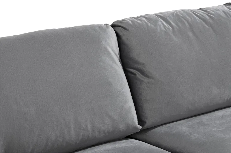 Trend 3-sits Sammetssoffa - Ljusgrå - Möbler - Soffa - Sammetssoffa