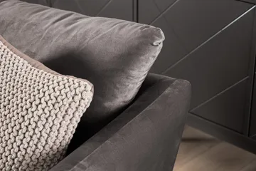 Trend 3-sits Sammetssoffa - Mörkgrå - Möbler - Soffa - Sammetssoffa