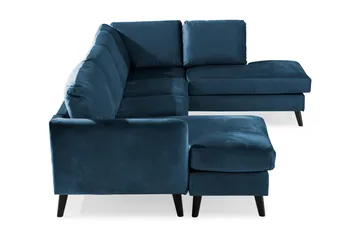 Trend 4-sits Högervänd U-formad Soffa med Divan och Schäslong i Sammet - Blå - Möbler - Soffa - Sammetssoffa