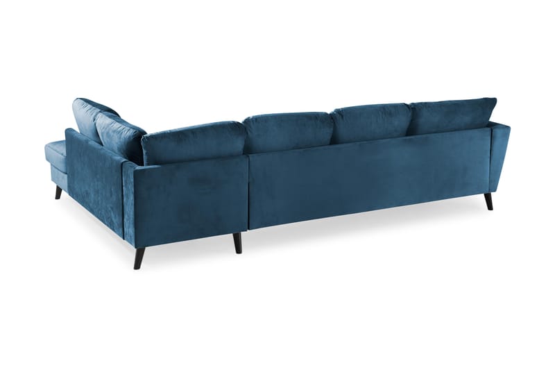 Trend 4-sits Högervänd U-formad Soffa med Divan och Schäslong i Sammet - Blå - Möbler - Soffa - Sammetssoffa