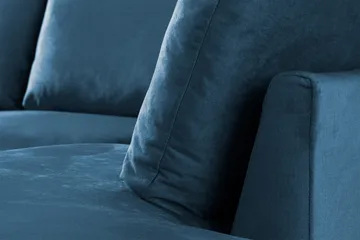 Trend 4-sits Högervänd U-formad Soffa med Divan och Schäslong i Sammet - Blå - Möbler - Soffa - Sammetssoffa