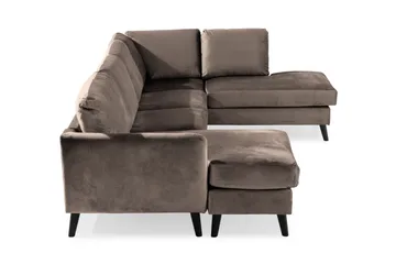 Trend 4-sits Högervänd U-formad Soffa med Divan och Schäslong i Sammet - Brun - Möbler - Soffa - Sammetssoffa