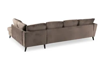 Trend 4-sits Högervänd U-formad Soffa med Divan och Schäslong i Sammet - Brun - Möbler - Soffa - Sammetssoffa