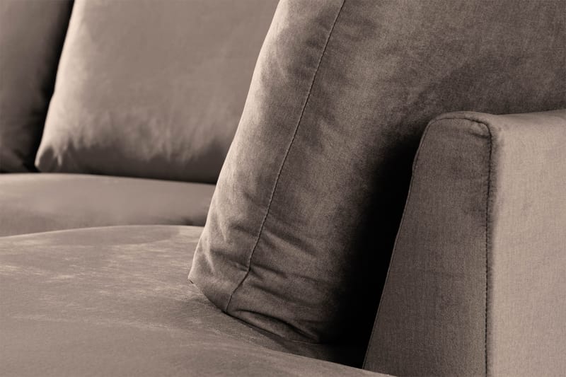 Trend 4-sits Högervänd U-formad Soffa med Divan och Schäslong i Sammet - Brun - Möbler - Soffa - Sammetssoffa