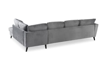 Trend 4-sits Högervänd U-formad Soffa med Divan och Schäslong i Sammet - Ljusgrå - Möbler - Soffa - Sammetssoffa