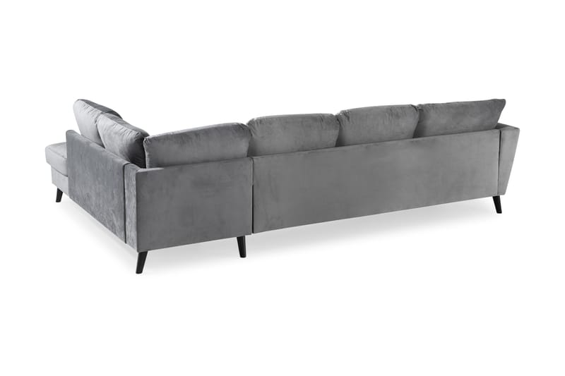 Trend 4-sits Högervänd U-formad Soffa med Divan och Schäslong i Sammet - Ljusgrå - Möbler - Soffa - Sammetssoffa