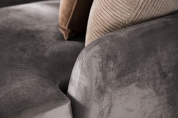 Trend 4-sits Högervänd U-formad Soffa med Divan och Schäslong i Sammet - Mörkgrå - Möbler - Soffa - Sammetssoffa