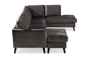 Trend 4-sits Högervänd U-formad Soffa med Divan och Schäslong i Sammet - Mörkgrå - Möbler - Soffa - Sammetssoffa
