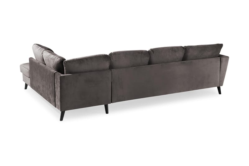Trend 4-sits Högervänd U-formad Soffa med Divan och Schäslong i Sammet - Mörkgrå - Möbler - Soffa - Sammetssoffa