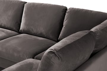 Trend 4-sits Högervänd U-formad Soffa med Divan och Schäslong i Sammet - Mörkgrå - Möbler - Soffa - Sammetssoffa