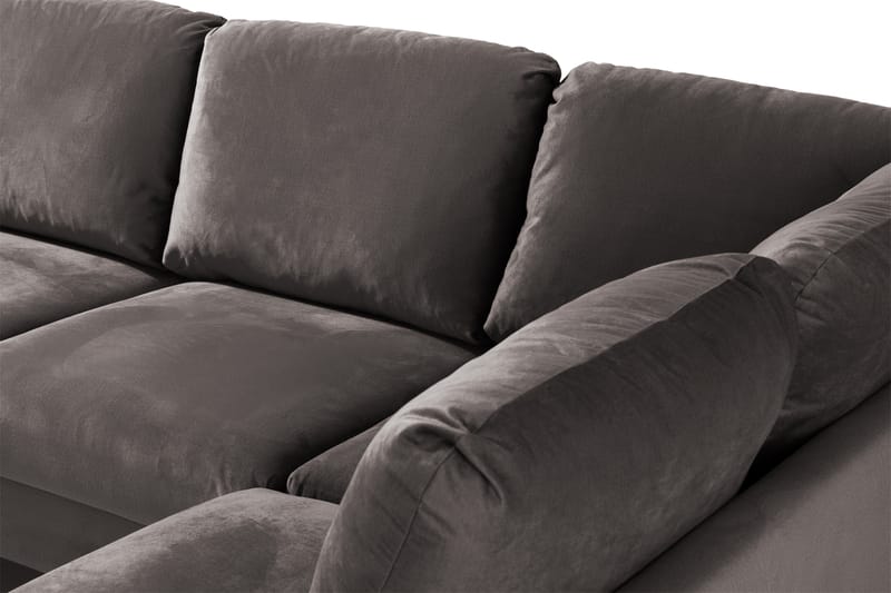 Trend 4-sits Högervänd U-formad Soffa med Divan och Schäslong i Sammet - Mörkgrå - Möbler - Soffa - Sammetssoffa
